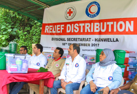 Emergency relief distribution to people affected by minor floods in Hanwella